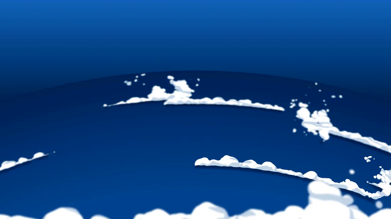 빠른 움직임에서 연기 애니메이션. 게임에 대한 애니메이션 요소. 만화 증기 구름. 루프 블루 애니메이션.