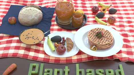 desayuno saludable a base de plantas. animación en 4k