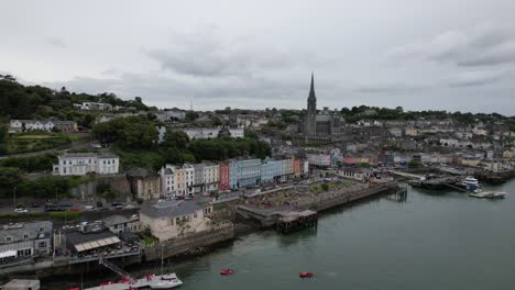 Cobh-town-waterfront-quayside-Ireland-drone-aerial-view