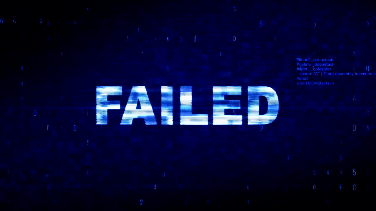 el texto fallido el ruido digital la contracción del fallo la distorsión del efecto la animación del error.