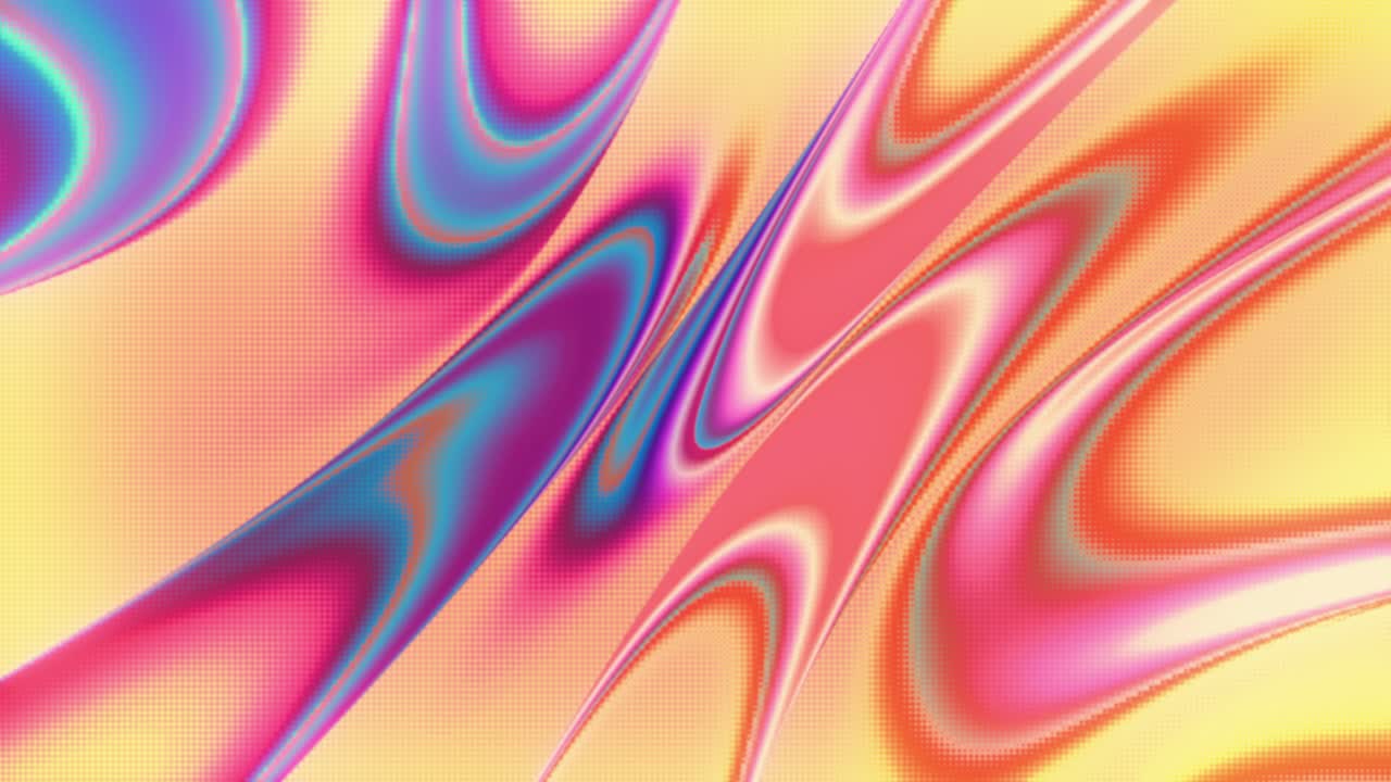 Retro Neon Abstract Flowing Waves Backdrop (Big Waves) with Dithered Dots