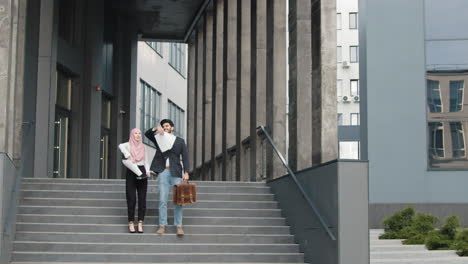 celebrating success on the steps