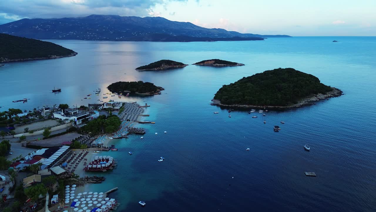 Aerial View of a Beautiful Beach with Islands