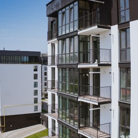 urban landscape of apartment complex. aerial view of typical multi level apartment building