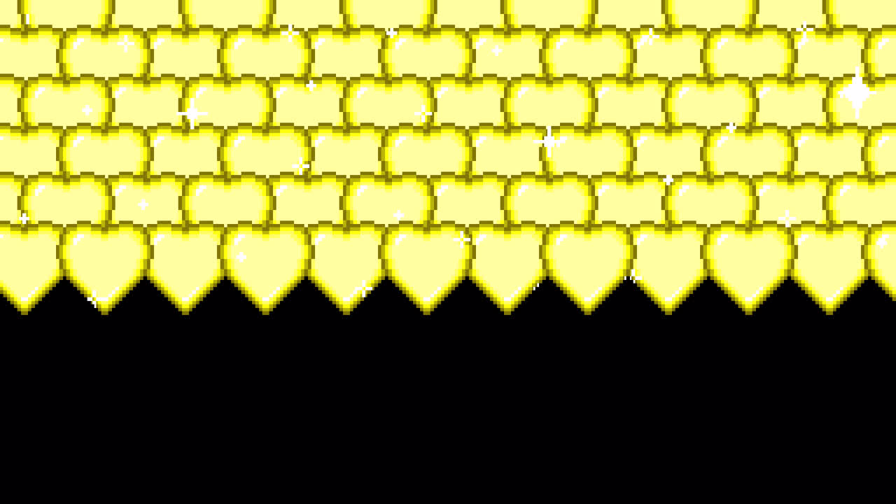 Pixel Art Yellow Heart Pattern Background