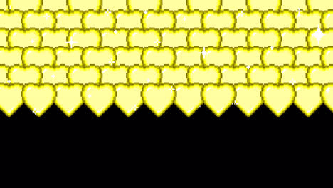pixel art yellow heart pattern background