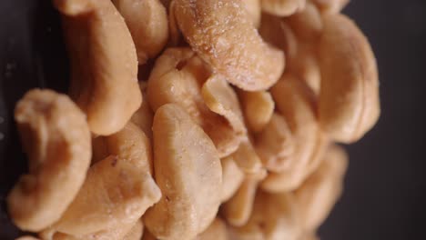 close-up of salted cashews