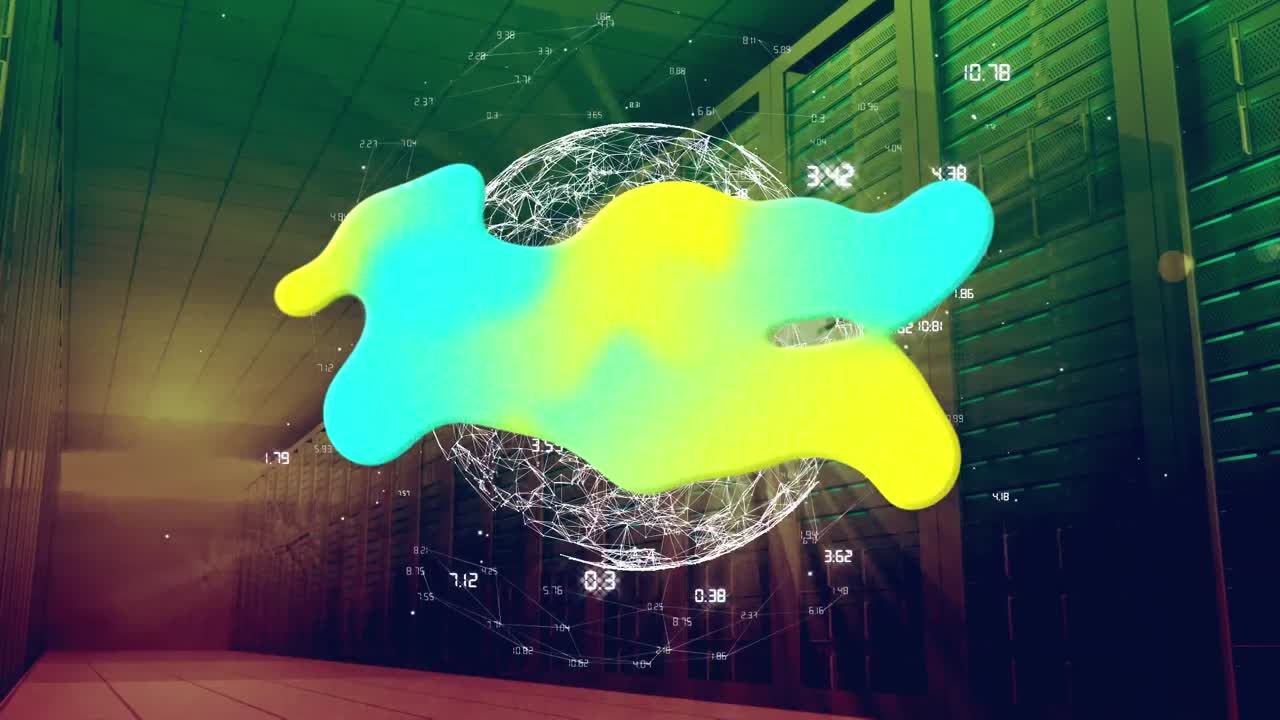 컴퓨터 서버  ⁇ 에 대한 연결 네트워크의 지구상에서 그라디엔트 추상적인 모양