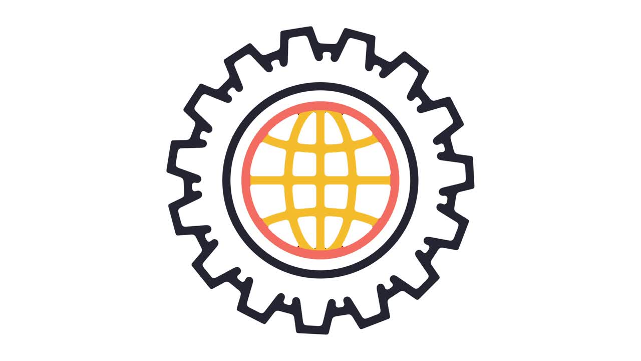 animación del icono de la línea de la economía global