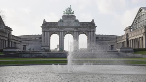 storm eunice in europe. jubelpark, brussels. static shot