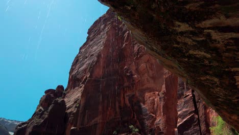 static shot underneath weeping rock