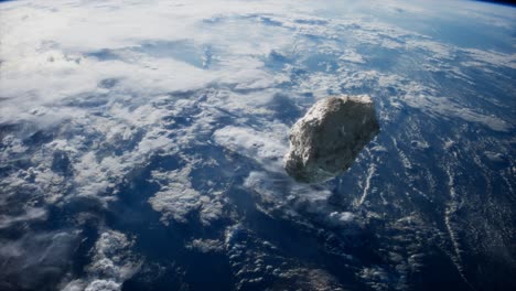 Asteroide-Peligroso-Acercándose-Al-Planeta-Tierra.-Imagen-De-La-Tierra-Provista-Por-La-Nasa