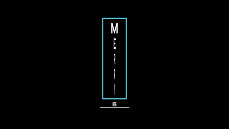 Merry Christmas with blue frame on black modern gradient