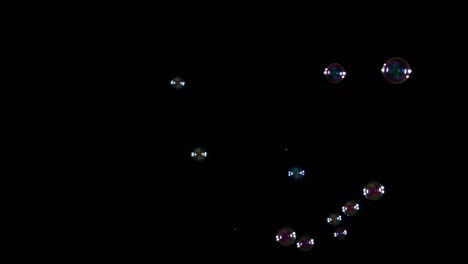 soap bubbles on black background