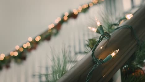 magical christmas garland on staircase