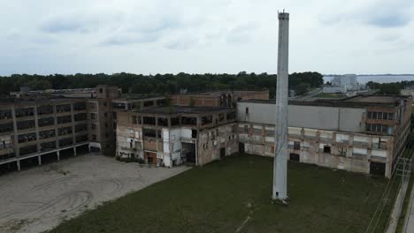 upward jib motion of an abandoned furniture factory