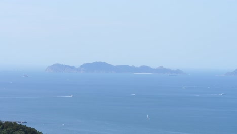 general view of the river mouth of ría de vigo, pontevedra, spain