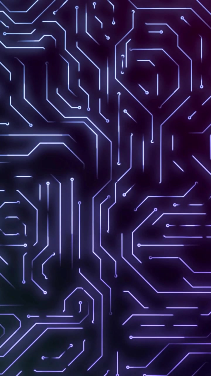 Motivo animato e luminoso di circuito stampato con flusso di dati
