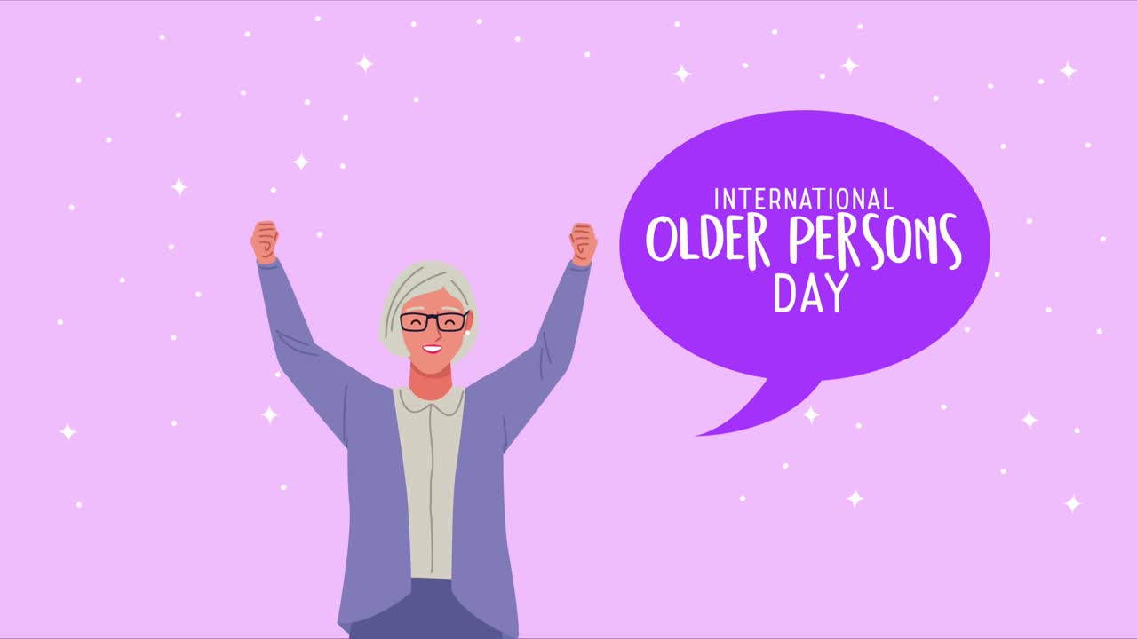 국제 노인의 날 축하 할머니와 함께 축하