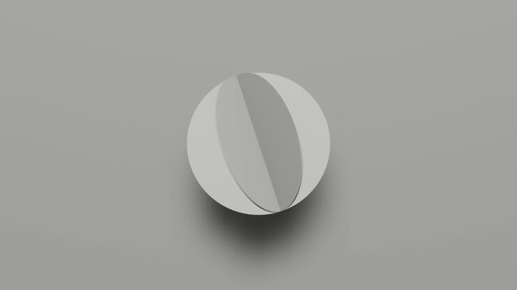 3d rendering white geometric shape rotates in random direction. Abstract simple seamless loop animated background