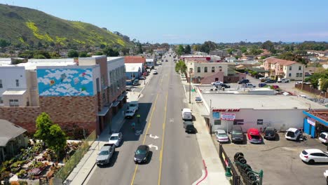 Aerial-Over-The-Avenue-Section-Of-Ventura-California-With-Businesses-And-Offices-Visible-Southern-California-Or-Los-Angeles-Average-West-Coast-Town-1