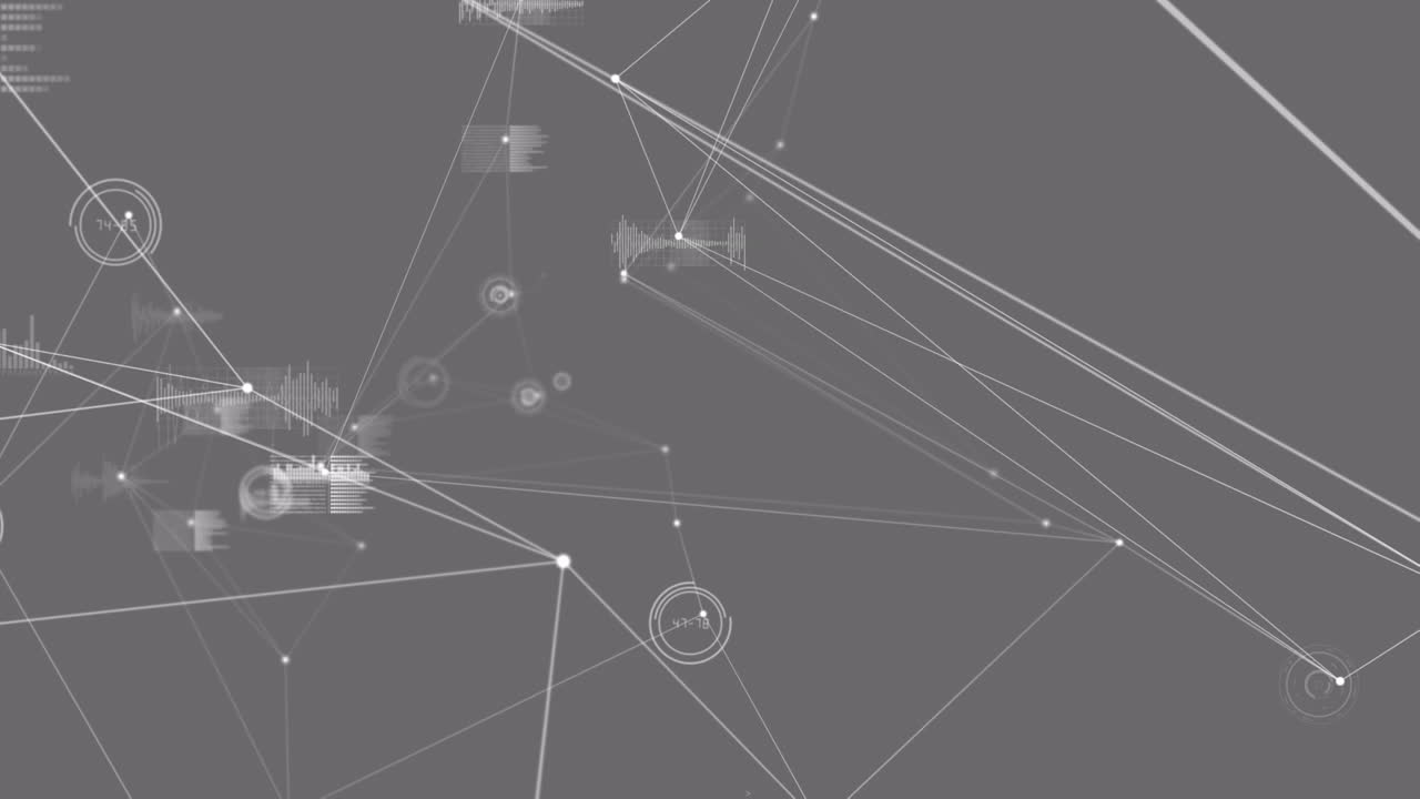 Animation of network of connections over dark background