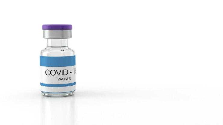 A science and biology presentation or mockup of Corona Virus, Covid 19 vaccine creation and development