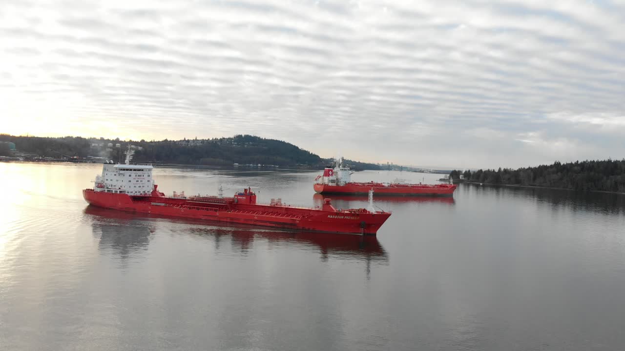 버나비, 브리티시 컬럼비아, 캐나다의 바넷 해양 공원 주변의 다양한 드론 샷