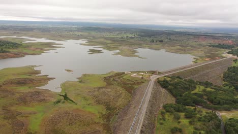 monte mígues reservoir, panoias, alentejo, aerial view