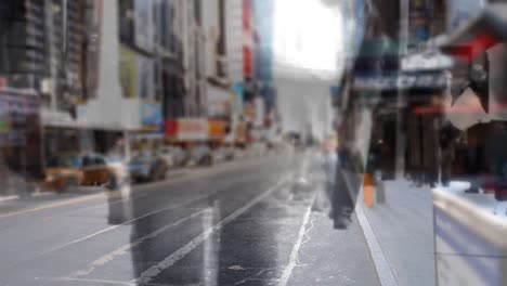 Animation-of-people-walking-in-street-over-road