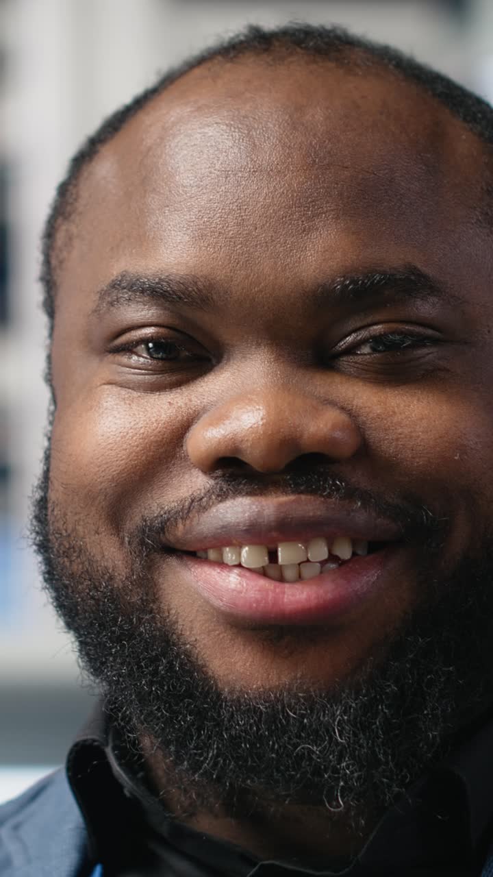 Vertical Video African american male engineer reviewing the production line activity