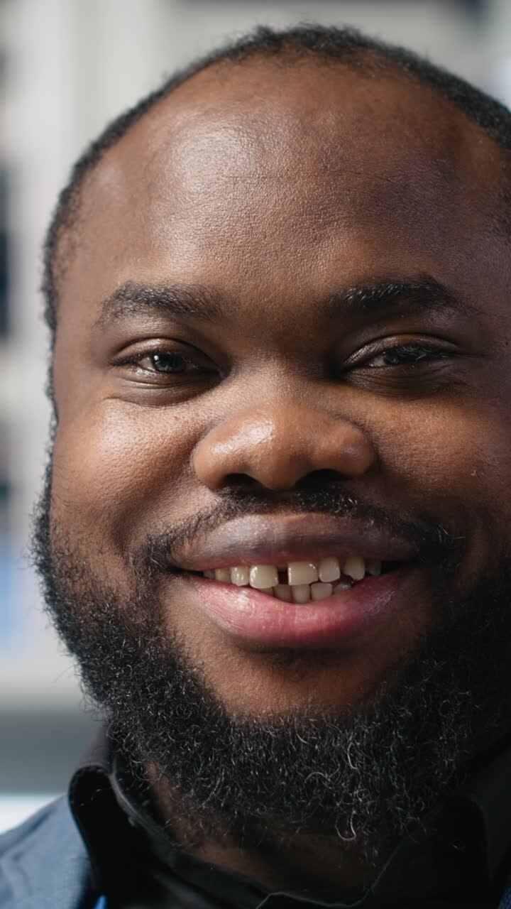 Vertical Video African american male engineer reviewing the production line activity