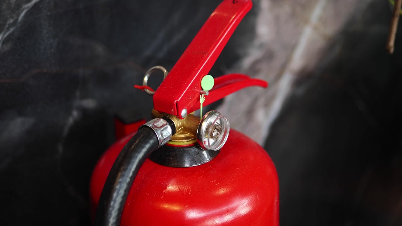 Red Fire Extinguisher Ready for Emergency Use