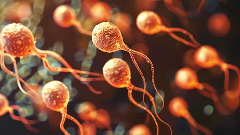 microscopic view of sperm cells