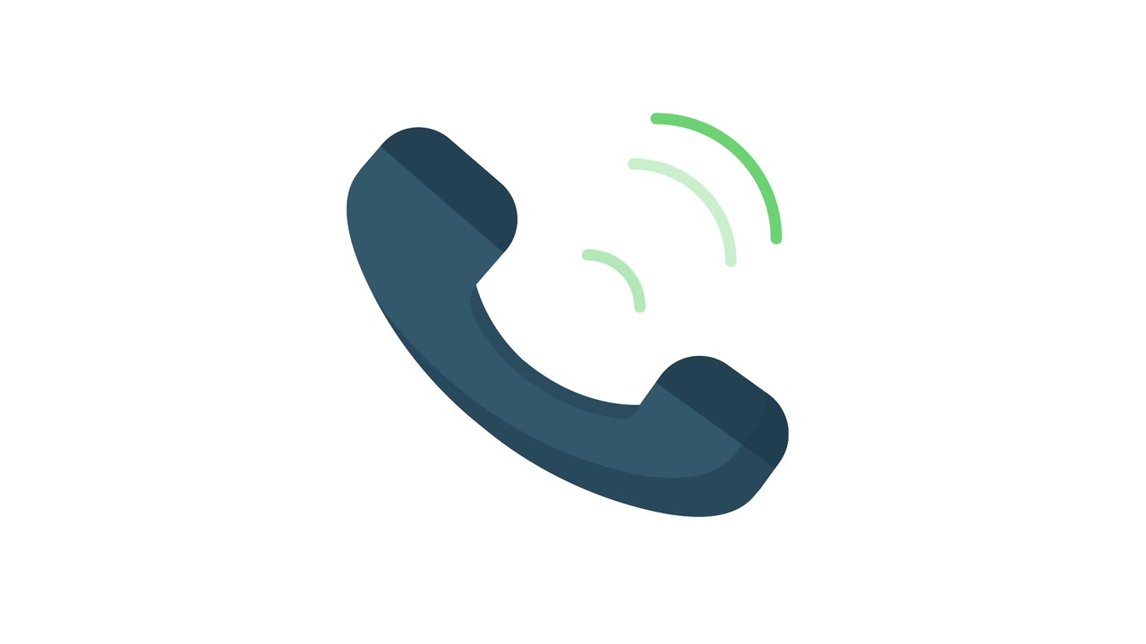 Ikon Telepon Berdering Animasi di Latar Belakang Putih