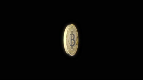 single bitcoin cryptocurrency coin spinning - 3d animation