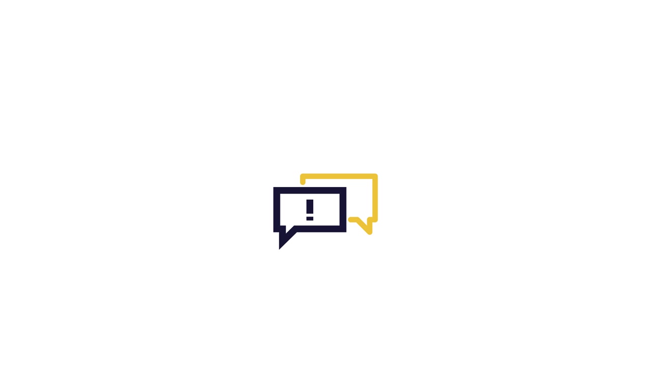 Animated Speech Bubble Icon with Exclamation Mark
