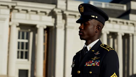 a soldier saluting
