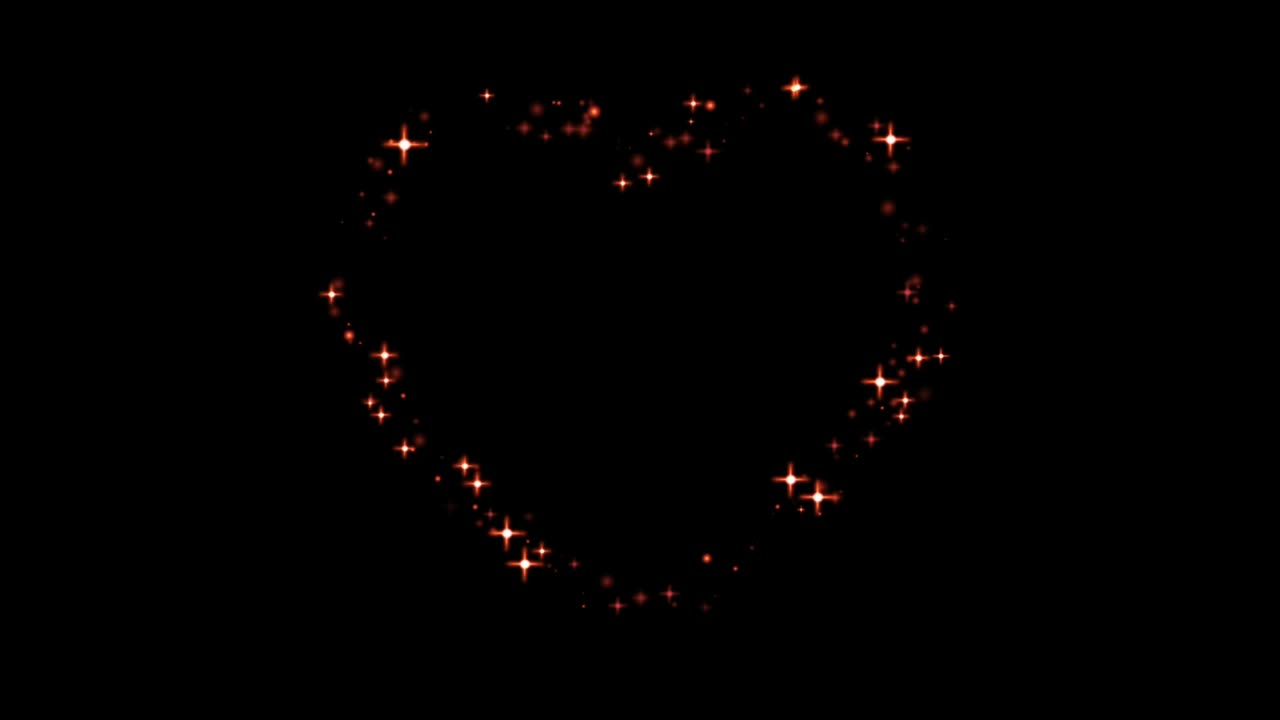 애니메이션 빨간 빛은 검은 바탕에 심장 모양을 반인다.