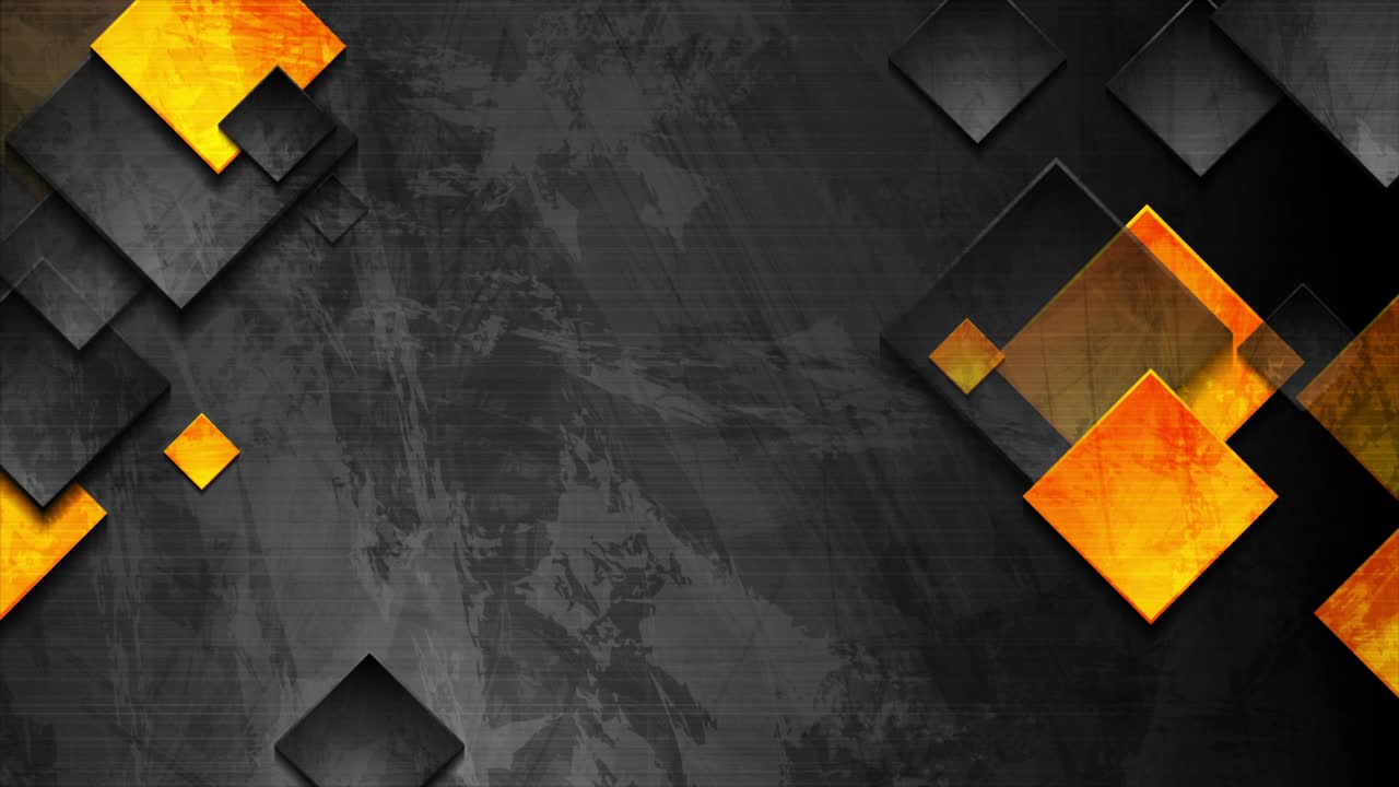 y cuadrados negros diseño de movimiento tecnológico abstracto naranja