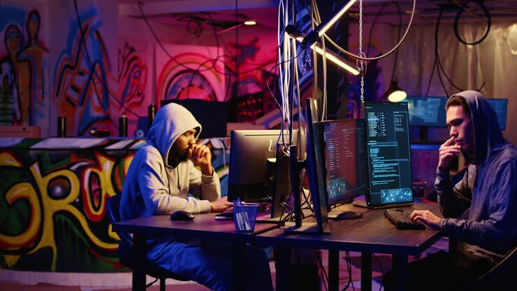 Team of hackers developing spyware