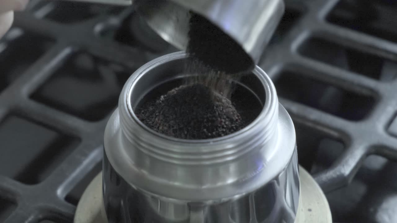 Making coffee on a gas stove