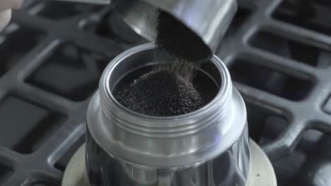 making coffee on a gas stove
