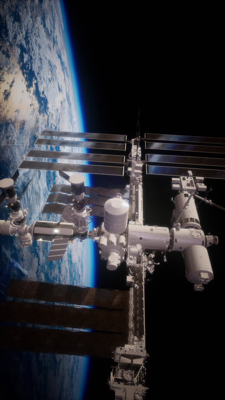 Estação Espacial Internacional orbitando a Terra