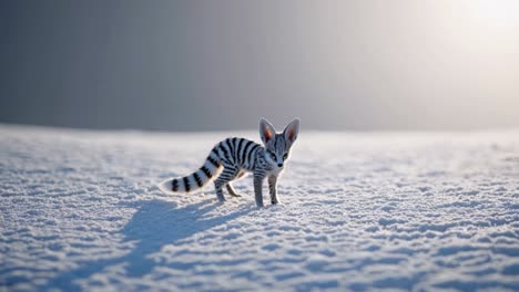 baby fox in the snow