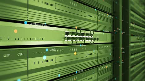 close up modern server in a data center. futuristic seamless loop.