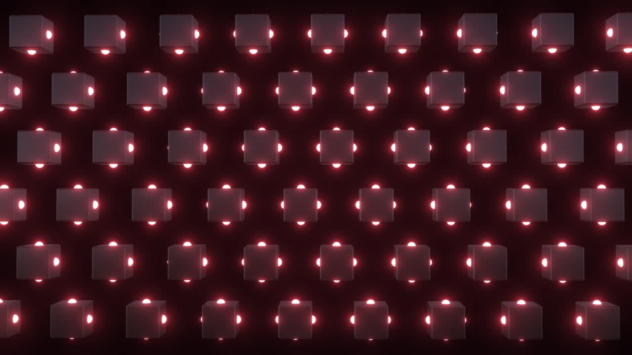 Abstract Pattern of Glowing Cubes