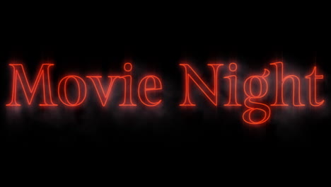la noche del cine rojo emergente cartel de neón 4k