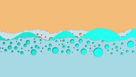 animated paper backgrounds sea with beach