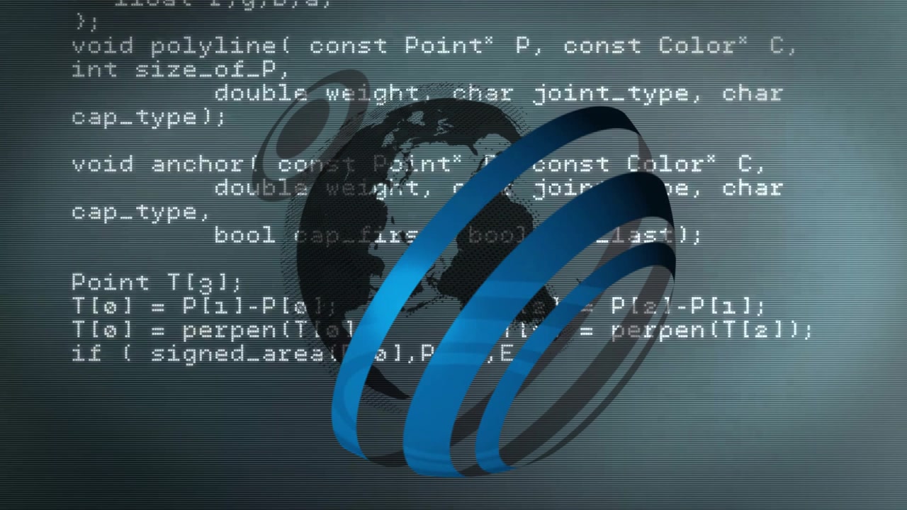 Rotating globe and code animation over programming script in tech background